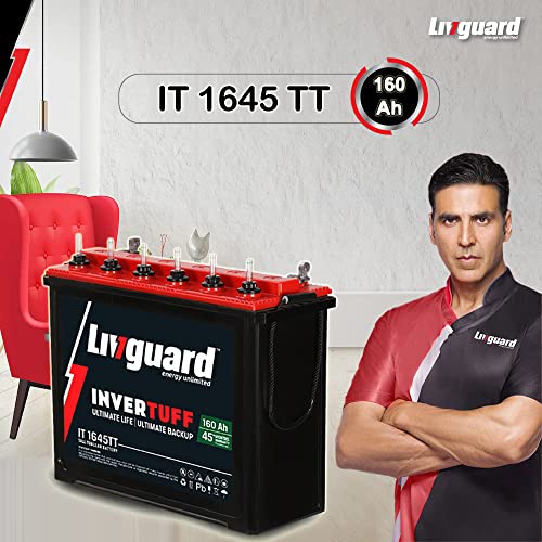 Image of Livguard | Recyclable Inverter Battery for Small Office, Home and Small Shop | INVERTUFF | IT 1645TT, 160Ah | Long Life Battery | Tall Tubular Inverter Battery