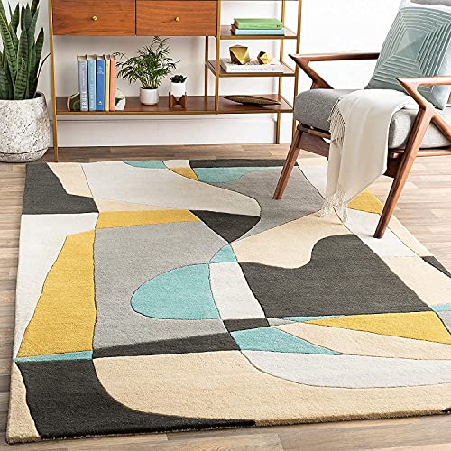 Image of Carpet Mahal Export Quality Handmade Tuffted Pure Woollen Carpet for Living Room Bedroom Size 5 x 7 feet (150X210 Cm) Color-Multi