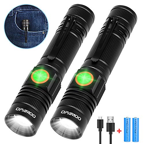 Rechargeable Flashlight,LED Tactical Flashlight Include Battery,Cree XML-T6,High Lumen,3 Modes,Water Resistant,Zoomable,Pocket Size LED Flashlight