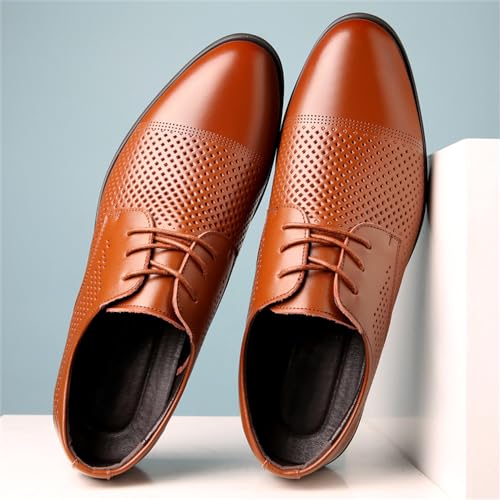 Men's Modern Formal Oxford Wingtip Dress Shoes Classic Lace Up Business Casual Uniform Modern Work Wedding Shoes2