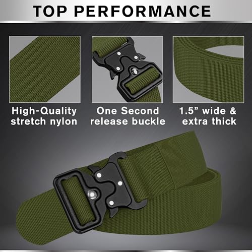 Image of TECEUM Tactical Belt - Heavy-Duty & Quick Release - Military, Work, Rigger, Duty & Utility Belt for Men