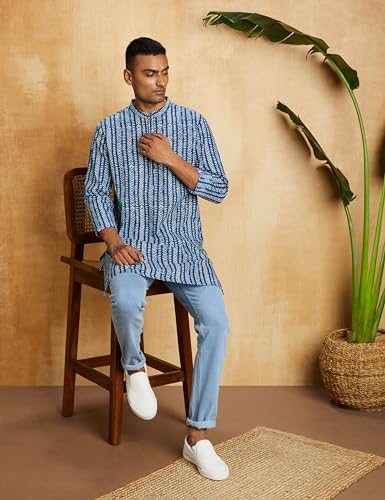 Image of Amazon Brand - Symbol Men's 100% Cotton Everyday Mid Length Casual Kurta - Regular Fit (Available in Plus Sizes)