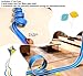 15 Ft Flexible Race Car Track (Daytona Blue) for Kids,Flex Track Starter Set Compatible with Hot Wheels and Diecast 1/64th Cars,Portable Racetrack Roll Up Race Track with 4 Racecars and Suction Cups