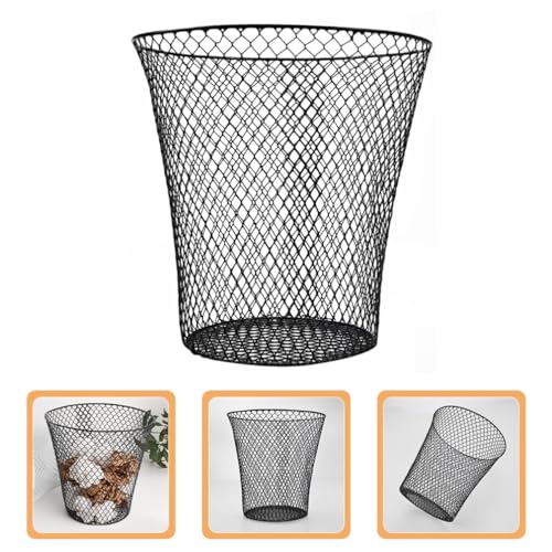 Image of ABOOFAN Wire Mesh Trash Can Small Round Waste Basket Office School Garbage Can Home Essential