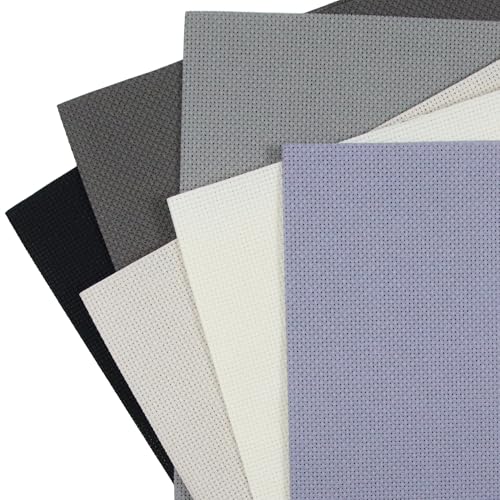 Image of KCS 6 pc of 12 inch x 18 inch (30cmx45cm) Counted Cotton Aida Cloth Cross Stitch Fabric (14CT-I)