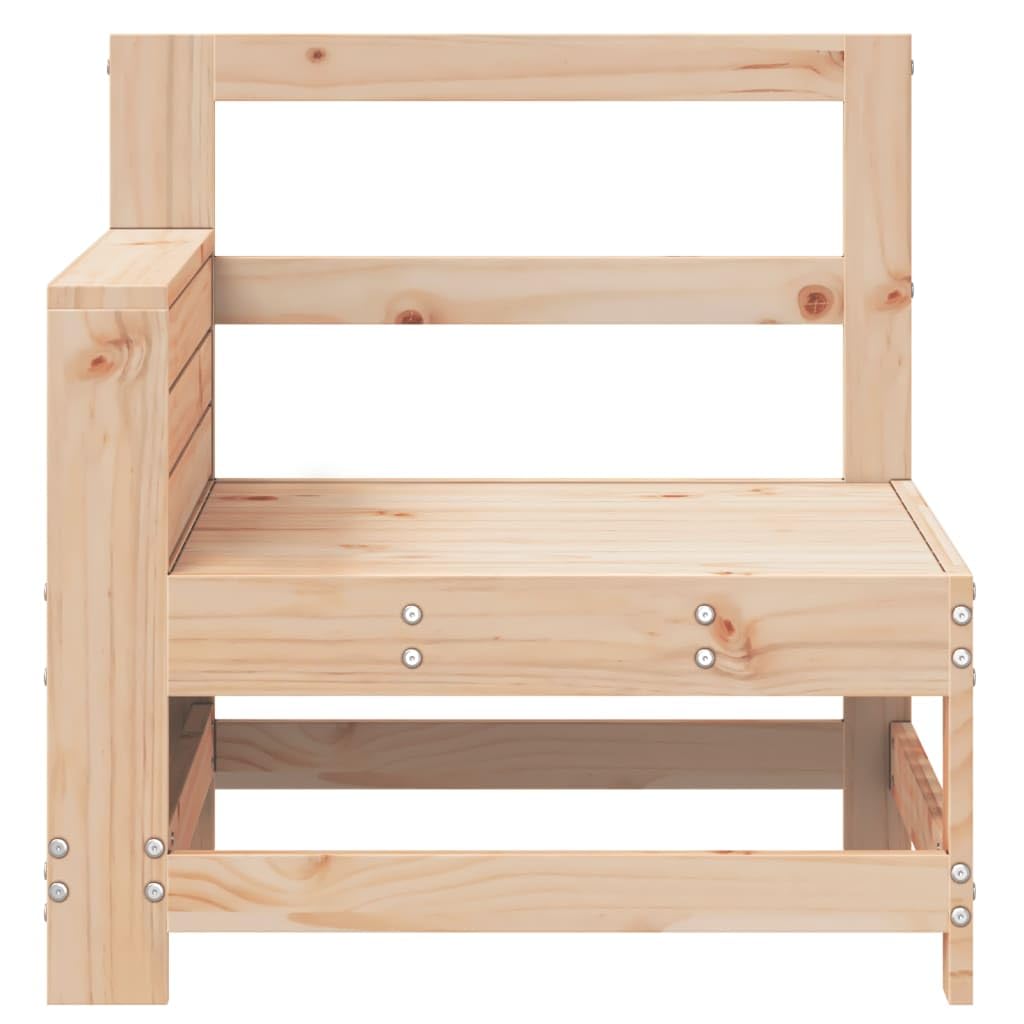 Canapé de Jardin modulable en Bois Massif de pin 69 x 62 x 70,5 cm, accoudoir et Dossier, Salon terrasse Patio, Fauteuil d extérieur sectionnel pour Lounge détente