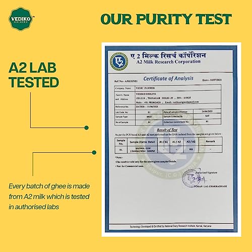 Image of Vediko Origins A2 Gir Cow Ghee 100Ml Glass Jar | 100% Pure Ghee | Vedic Bilona Method Ghee | Natural, & Healthy Sahiwal Breed Cow's Milk | Boost Your Energy With Lab-Tested, Premium & Traditional Ghee