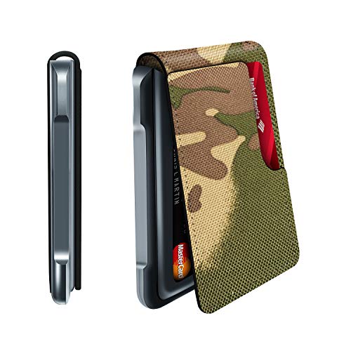 Mens Wallet Tactical Bifold Wallets for Men Metal RFID Blocking Aluminum Money Cards Holder Gifts for Men (Aluminum and PU, Camouflage)
