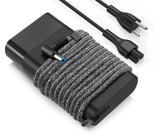 New Slim 65W Laptop Charger for HP Envy x360 Charger,Spectre x360 13-4193nr 15t-ap000,Pavilion X360,ProBook X360 11 450 650 640 G1 G2 G3 G4 G5 G6 G7,EliteBook Stream Blue Tip Power Supply Cord