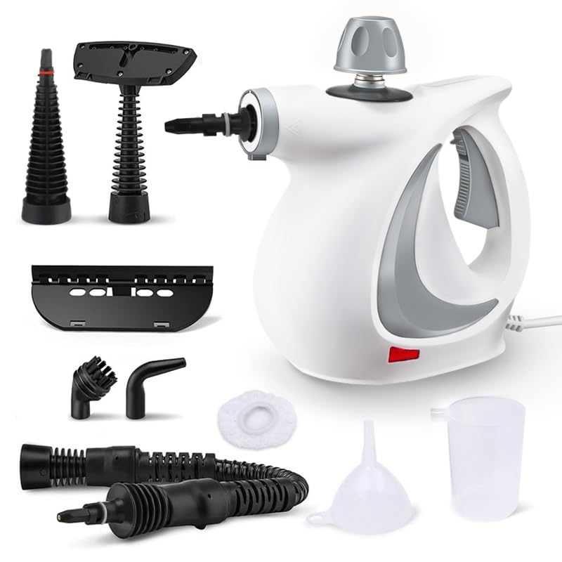 Handheld Steam Cleaner, Multi-functional Portable Steam Cleaner With 9 Accessories,3-Min Heat-up and 1050W, Steam Cleaner Handheld with Child Lock for Floor, Car, Sofa, Window, Tile