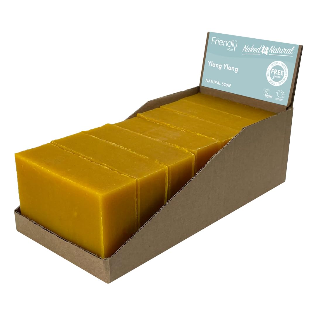 Friendly Soap - Naked & Natural Invigorating Ylang Ylang (7 x 95g), Plant-Based, Cruelty-Free, Made By Hand, No Preservatives or Sulphates, Recyclable, Sustainable, Environmentally Friendly
