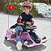 Aosom 12V Electric Go Kart, 5 MPH Drifting Car, Battery Powered Ride on Toy Outdoor with Slow Start, Music, Colorful Lights, for 8-12 Years Old, Pink