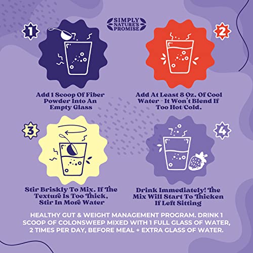 ColonSweep - Strawberry Flavored Probiotic Psyllium Husk Powder Colon Cleanser,7.8 oz. Gluten Free Fiber Supplement Support for Gut Health - Safe Colon Cleanse for Bloating Relief & Detox- 30 Servings - Image 6