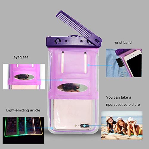 KKmoon Capa para celular em PVC transparente à prova d'água luminosa