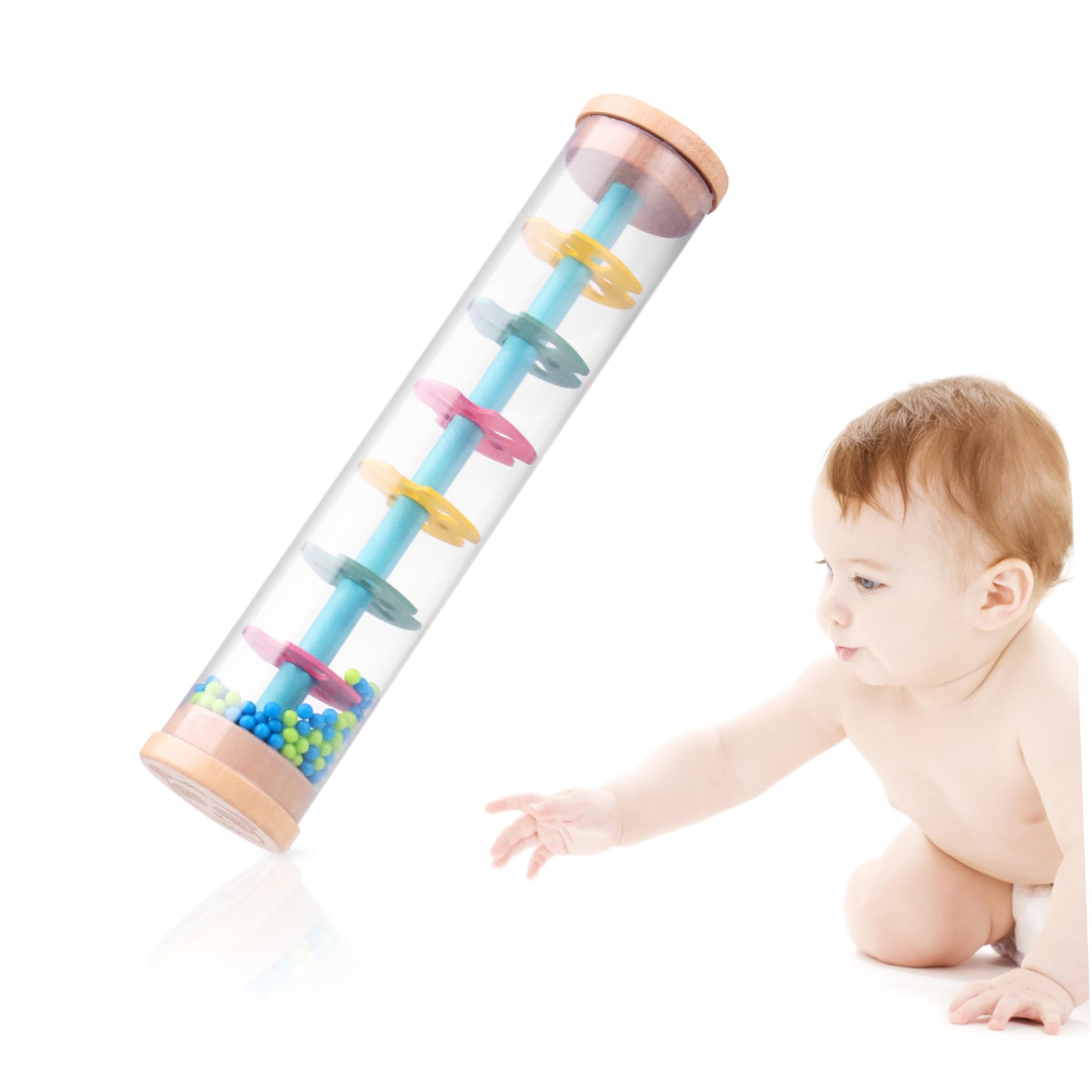 NUOBESTY Rain Maker Sound Stick Rain Stick Musical Instrument Hand Rainstick Shaker for Early Education Development