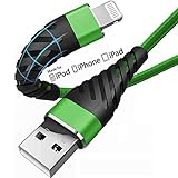 CyvenSmart iPhone Charger Cable 6ft for [Apple MFi Certified],(2 Pack) 6 Foot Lightning Cable Fast Charging Cord 6 Feet for iPhone 12 11 Pro X XS Max XR/8 Plus/7 Plus/6/6s Plus/5s /5c/iPad-Green