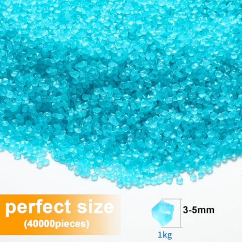 Image of Landical 40000 Pcs 3-5mm Glow in The Dark Rocks Pebbles for Fish Tank Sand Aquarium Luminous Gravel Bulk Craft Landscaping Glow Stone for Potted Succulent Decor Fairy Garden, 2.2 Lb / 1 kg(Light Blue)