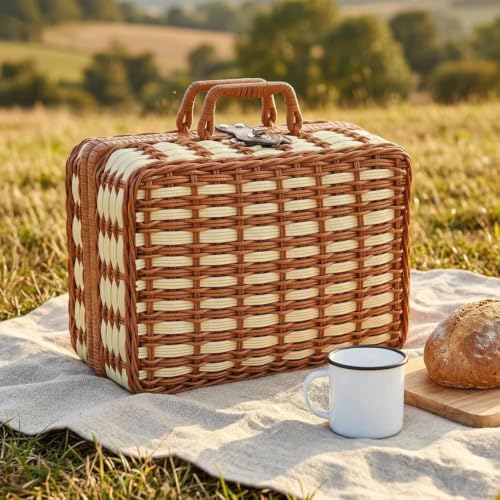 Image of ABS Hard Shell Cosmetic Travel Hand Luggage Portable Carrying Makeup Case Suitcase Organizer Box Vanity Mini Suitcase Small Accessory Bag, 30 cm, No Wheels (Wowen Coffee)