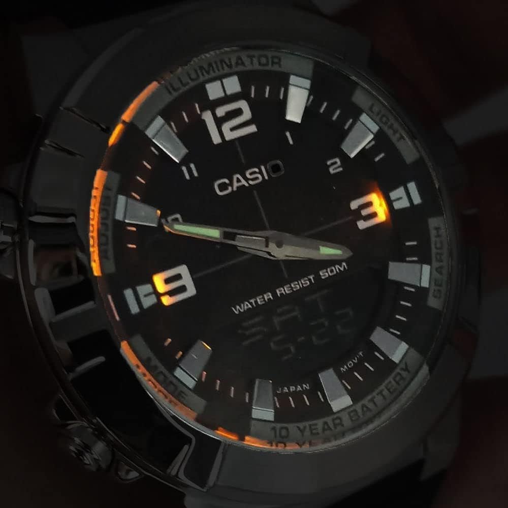 Casio Analog Digital World Time Resin Strap Amw-870-1A Amw870-1 Men's Watch