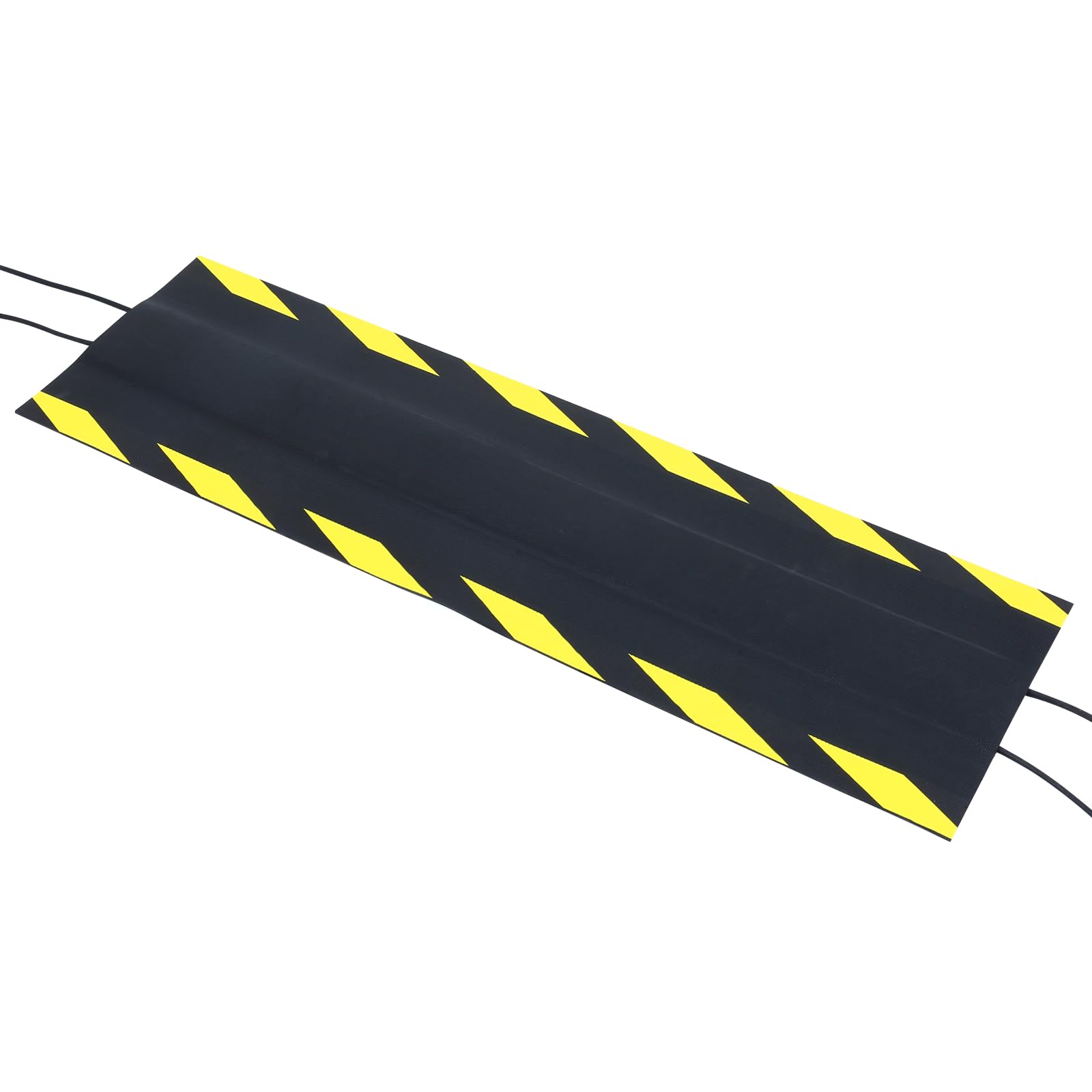 Forgevale Rubber Cable Protector Mat 100 x 30 cm – Heavy Duty Anti-Slip Floor Cable Cover with High Visibility Yellow Edges, Durable Cable Management for Office, Workshop & Events