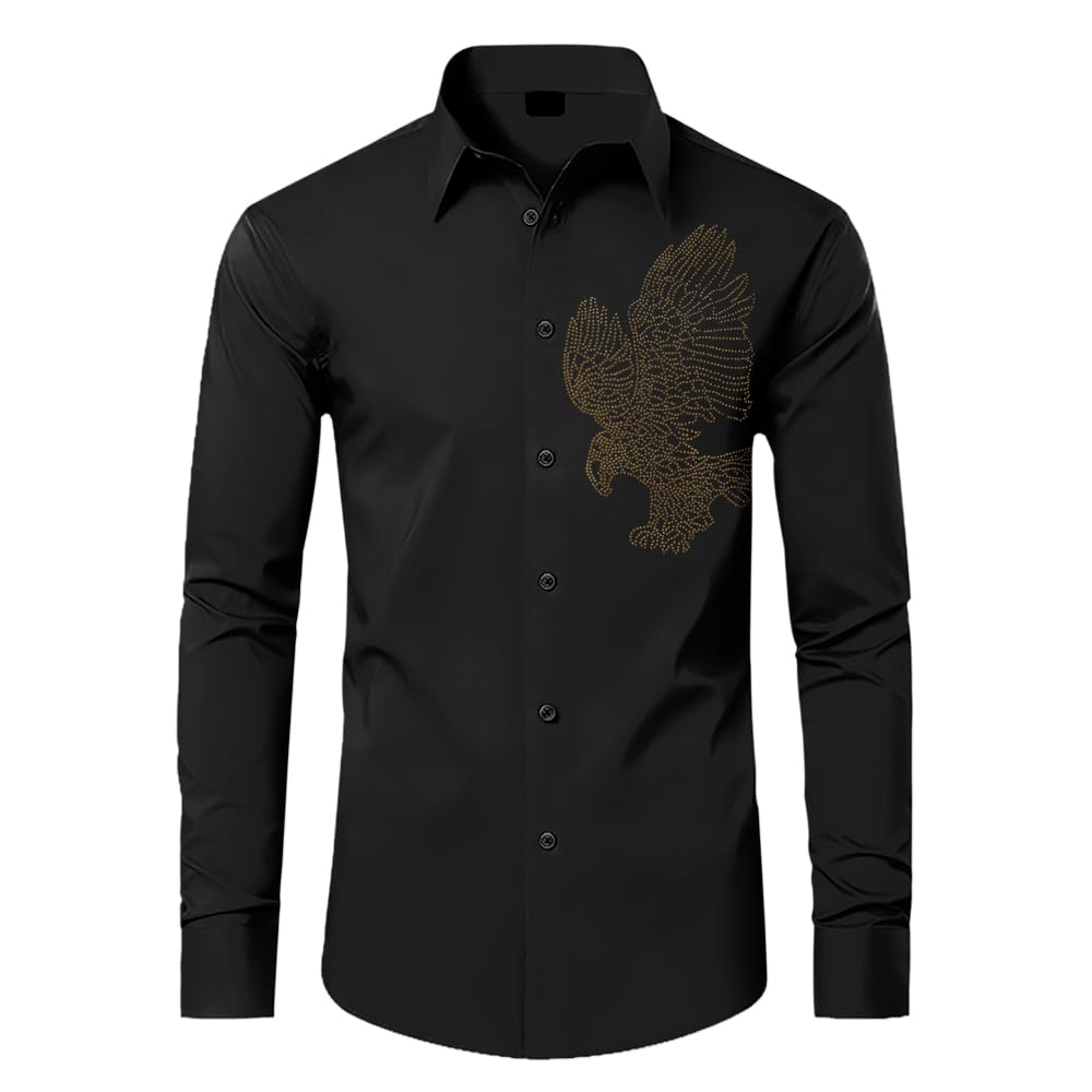 Eagle Designer Premium Cotton Without Pocket Solid Shirt for Man (Black)