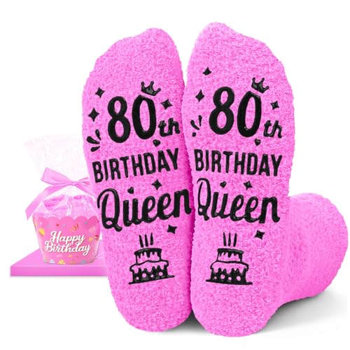 HAPPYPOP 80th Years Old Birthday Gifts - Best Gifts for 80 Elderly Women, Socks for 80 Year Old