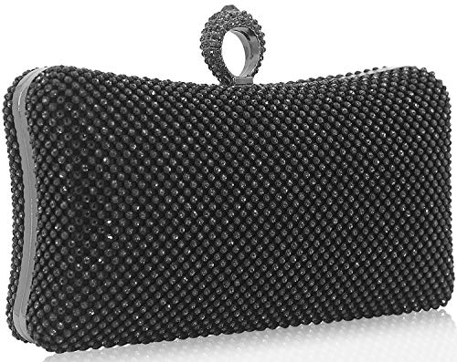 Image of Dexmay Rhinestone Clutch Purse with Crystal Clasp Evening Handbag for Bridal Wedding Party