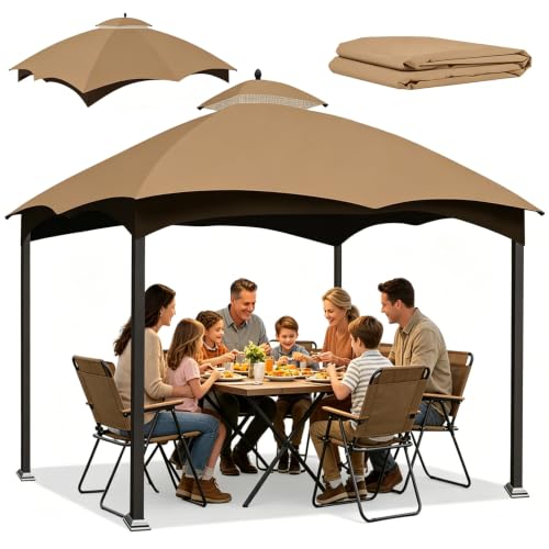 10x12 Canopy Replacement Top with Air Vent for Lowes Allen Roth 10x12 Gazebo Heavy Duty 10ft x12ft Allen Roth Replacement Canopy Roof Double Tier Gazebo Cover Waterproof