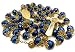 Nazareth Store Deep Blue Crystal Beads Rosary St Benedict Beaded Necklace Gold Plated 10mm Catholic Rosary Beads Miraculous Medal & San Benito Cross - Velvet Bag