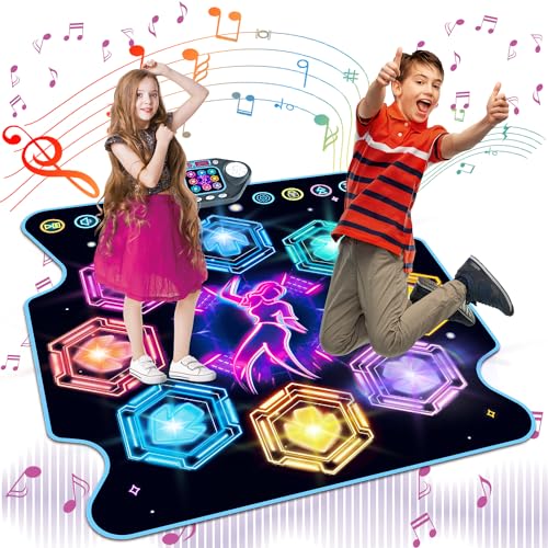 TERRAMUS Tapis de Danse pour Enfants - Tapis de Danse électronique avec 8 Touches et lumières LED pour Enfants de 4 à 8 Ans - Cadeaux d'anniversaire sympas...