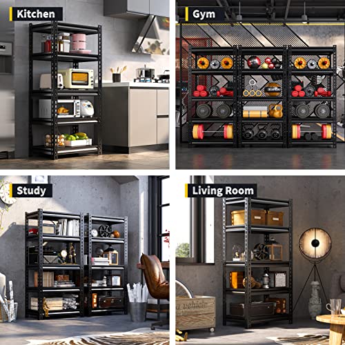 Reibii Garage Shelving Heavy Duty Garage Storage Shelves Adjustable Heavy Duty Shelving 5 Tier Metal Shelves For Storage Shelving Garage Shelves Industrial Storage Shelving Unit Rack 2 Pack #TOP3