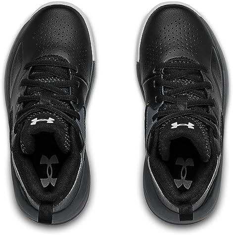 Under Armour unisex child Pre School Lockdown 5 Basketball Shoe, Black (001 Pitch Gray, 12 Little Kid US | Image 3