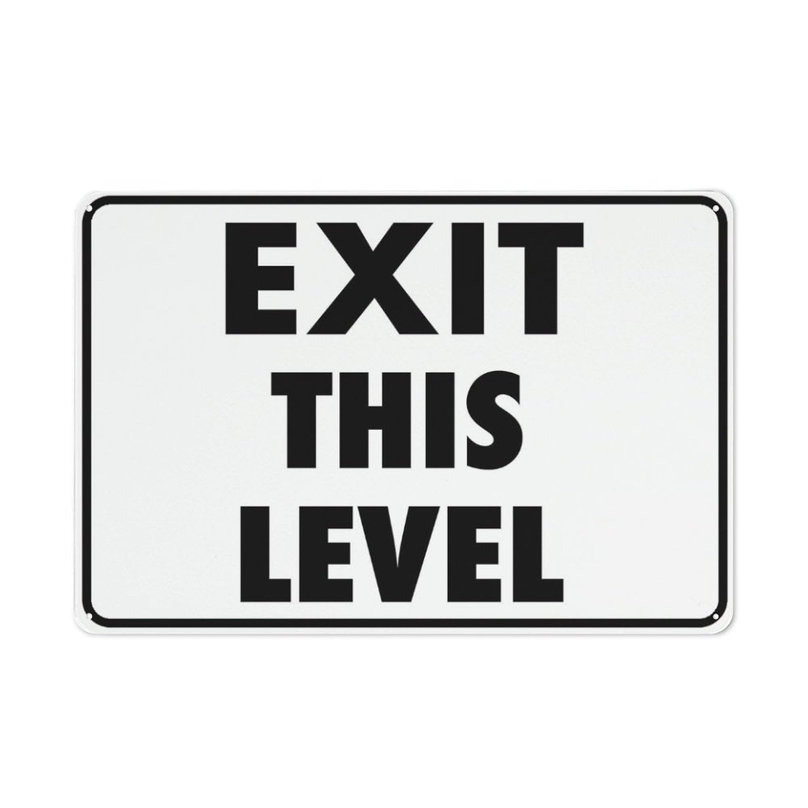 peiyeety Exit This Level Sign 12x16 Inches Rust Free Aluminum - Uv Protected, Waterproof, Weatherproof and Fade Resistant - 4 Pre-Drilled Holes