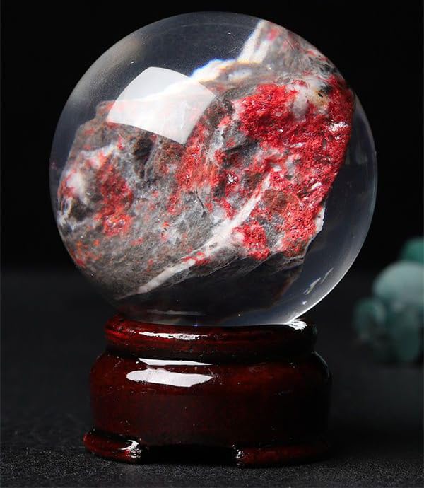 Boule de cinabre cristal feng shui décoration salon chambre 80mm
