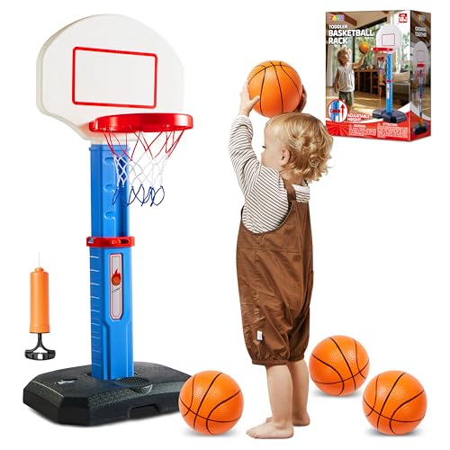 JOYIN Toddler Basketball Hoop Indoor, Adjustable Basketball...