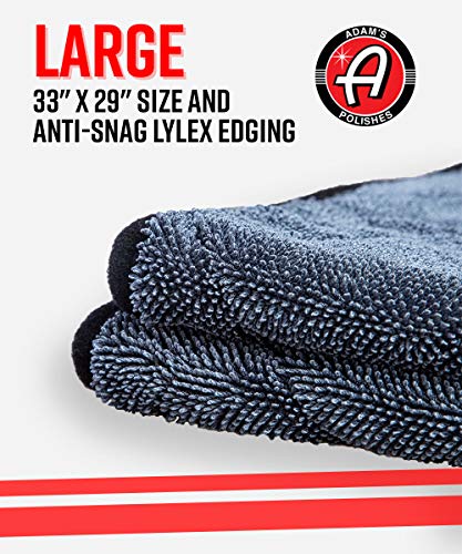 Adam's Polishes Jumbo Plush Drying Towel 33 X 29 Inches 1500 Gsm - Absorbent Microfiber (1 Pack), White #TOP4