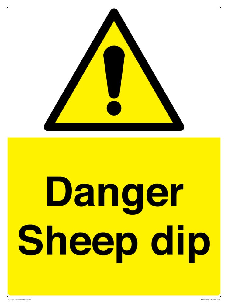 Danger Sheep dip Sign - 300x400mm - A3P