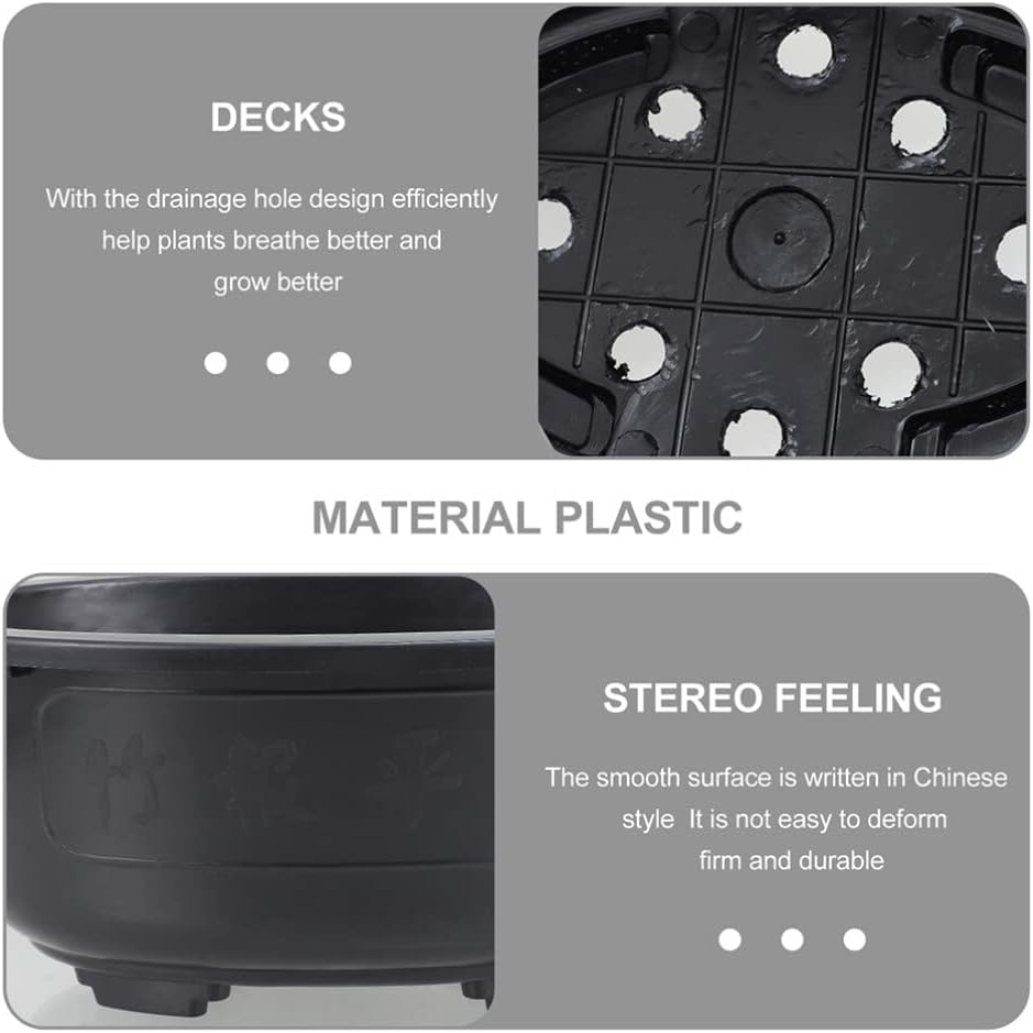 Homoyoyo 2PCS Bonsai Training Pots: 17 inch Large Bonsai Pot Oval Planter with Drainage Hole - Plastic Plants Growing for Nursery, Garden, Balcony