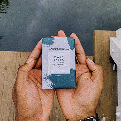 Oars + Alps Peppermint Charcoal Bar Soap, Skin Care, Hydrates With Shea Butter, Vegan And Gluten Free, 6 Pack #TOP5