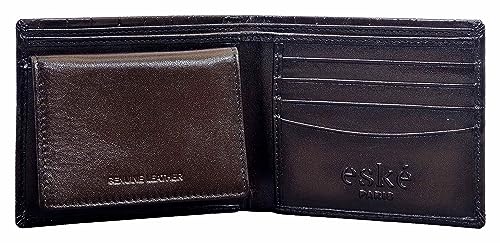 Image of Eske Paris Santiago Leather Men's Wallet with 6 Card Slots, Stylish Mens Leather Wallet, Printed Brown