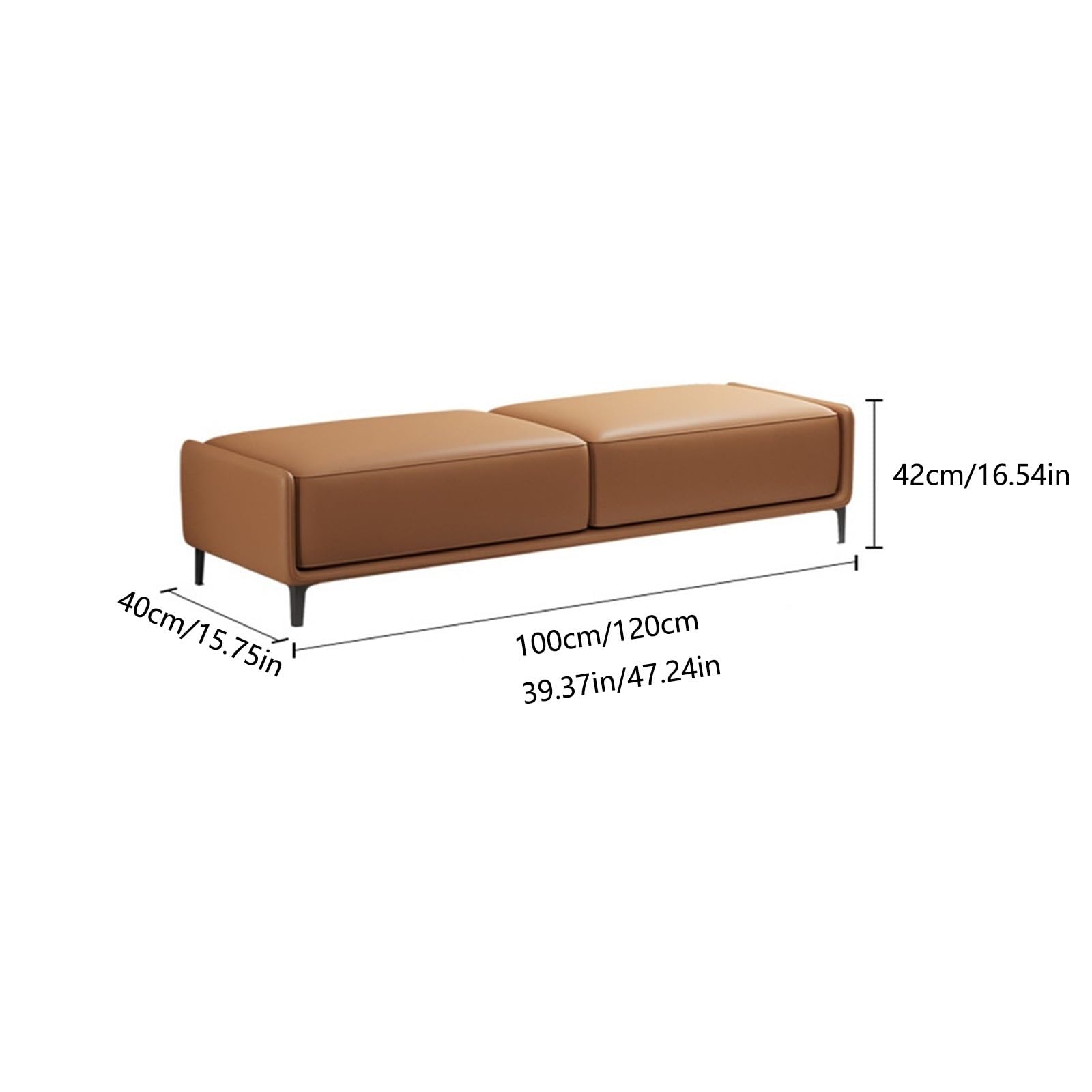 RENEESME Foot Stool for Bed Modern Bed End Bench, Entryway Leather Shoe Bench, Upholstered Storage Bench, for Bedroom Living Room Dressing Room Bed Step Stools for High Beds(02,120 * 40 * 42cm)