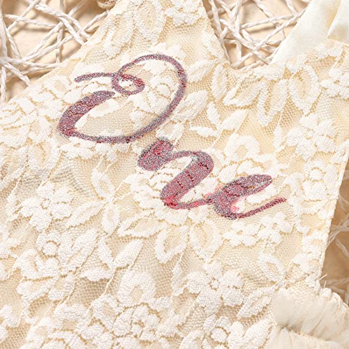 AWIBMK Baby Girls 1st Birthday Outfit Lace Romper Princess Tutu Dress Headband Cake Smash Clothes for Photo Shoot 2Pcs Sets3
