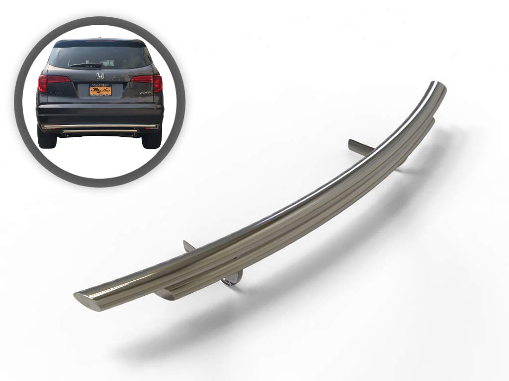 VANGUARD VGRBG-0923-1191SS Stainless Steel Double Layer Rear Bumper Guard | Compatible with 19-25 Honda Passport / 16-22 Honda Pilot