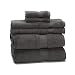 900 GSM 100% Egyptian Cotton 6-Piece Towel Set - Premium Hotel Quality Towel Sets - Heavy Weight & Absorbent - 2 Bath Towels 30" x 55", 2 Hand Towels 20" x 30", 2 Washcloths 13" x 13" Charcoal