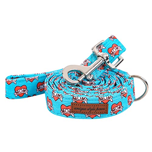 Unique style paws Dog Leash Matching Collar Durabel Dog Leash for Valentine's Day Soft and Comfy Handle for Dogs and Cats-XS