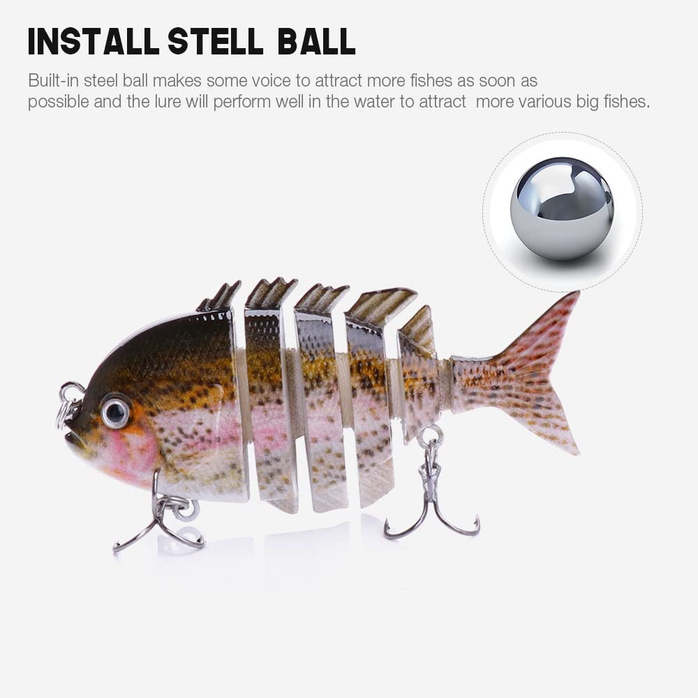 5pcs 14g 8 cm 6-segmente sinken wobbler fischereiköder Set lebenseike schwimmköder for fischwobblersets Sets Sets Sets Sets Sets Sets (Color : Set A)
