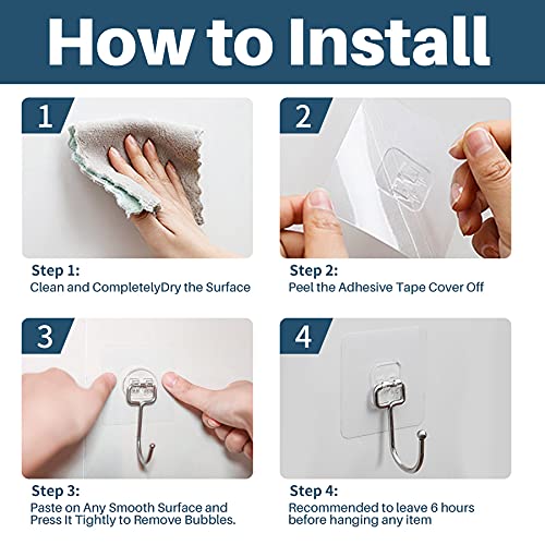 Image of Antimbee 30-Pack All-Purpose Adhesive Hooks for Hanging, Wreath Door Hanger Heavy Duty Hooks 37 lb(Max), Sticky Wall Hook fit Home, Bathroom, Kitchen, Office and Outdoor