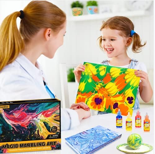 12-Color Coodoo Arts & Crafts Gifts for Kids Girls Toys, Water Marbling Paint Art Kits Create Your Own Unique Painting Stem Activities Top Crafts Toys for Ages 6+ Boys & Girls Toys 5 51EG55b6pIL. AC