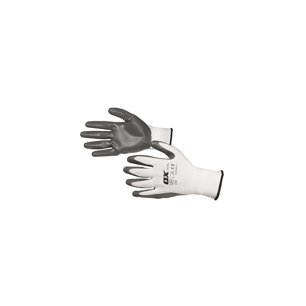 10x OX Tools OX Nitrile Flex Gloves, Size 9(L), Work Safety Gloves, OX-S249009