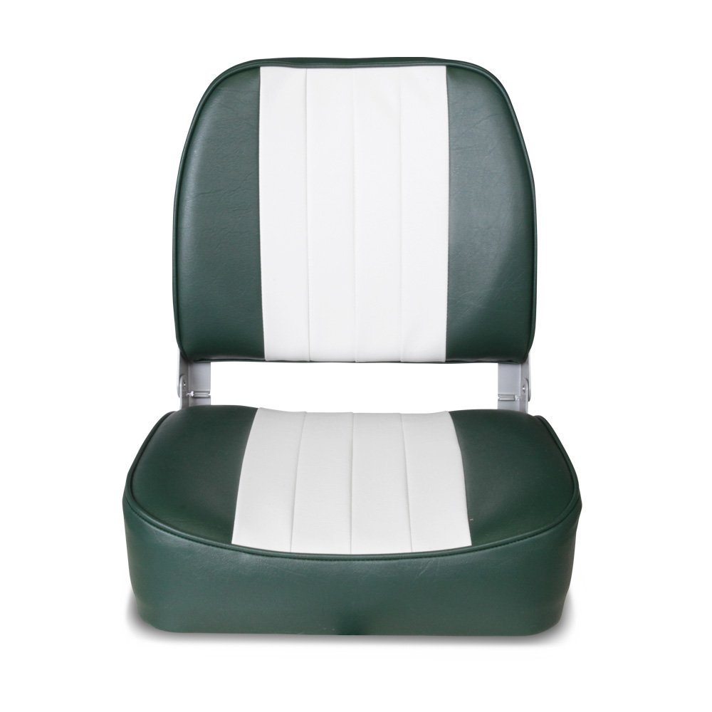 Leader Accessories Deluxe Folding Marine Boat Seat (White/Green)